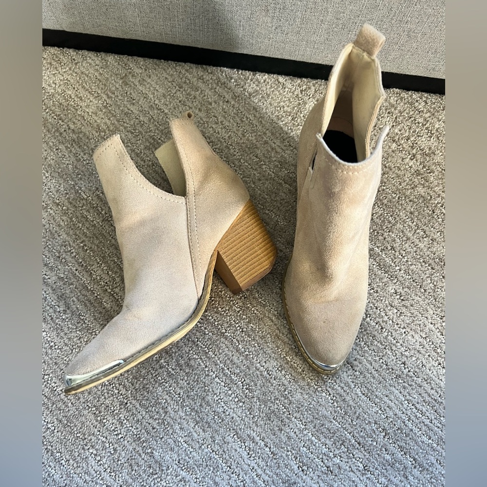 Tan booties